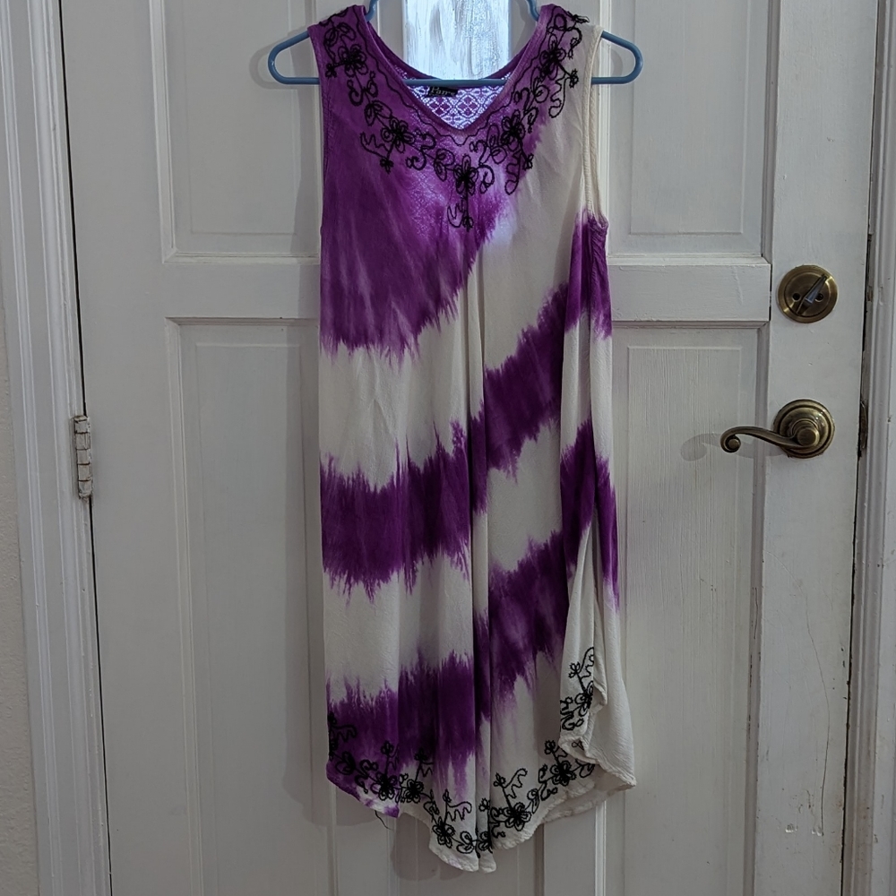 Pams Collection Purple Tie Dye Dress